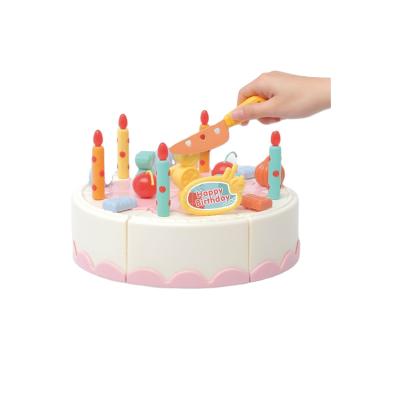 China Pretend Play Happy Toy Set Diy Educational Pretend Plastic Playhouse Kitchen Birthday Cake Toy for sale