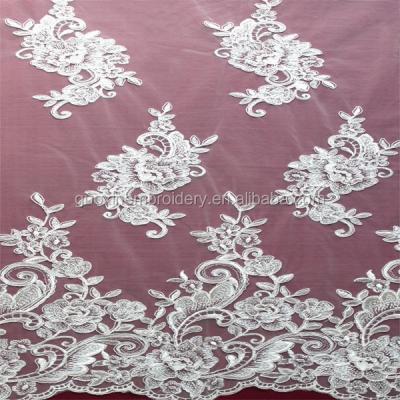 China Sustainable Austrian Embroidery Designs Flower Lace Guoxin Sustainable Embroidery Lace Fabric for sale