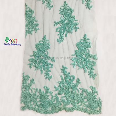 China Sustainable Fashion Design Lace Fabric With Rope / African Lace Fabrics Embroidery for sale