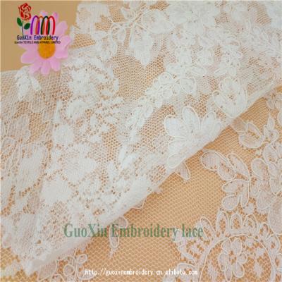 China 2017 viable nice turkish lace fabric with cordings embroidery lace fabric for wedding dress for sale