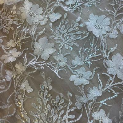 China Other embroidery lace fabric with sequnis Guoxin Sustainable Embroidery Lace Fabric for sale