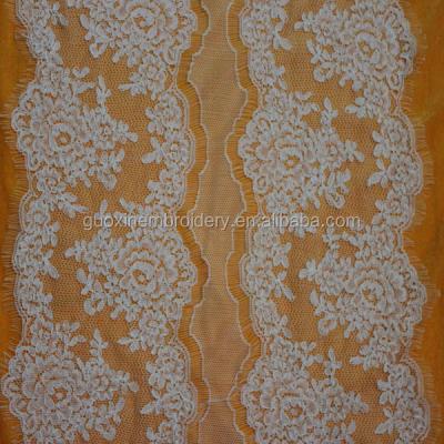 China Sustainable Jacquard Spandex Lace Netting, Eyelash Lace Trims Made In China for sale