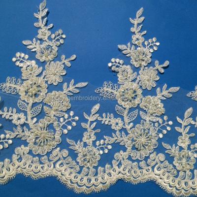 China Viable Lace Border Design Bridal Saree Lace Trimming For Evening Dresses for sale