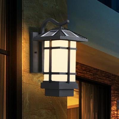 China Ip65 Polycarbonate Garden Classic Decorative Sensor Outdoor Wall Mounted Lightweight Waterproof Wall Lamp Out Of The Door External L E D Wall Outside Light for sale