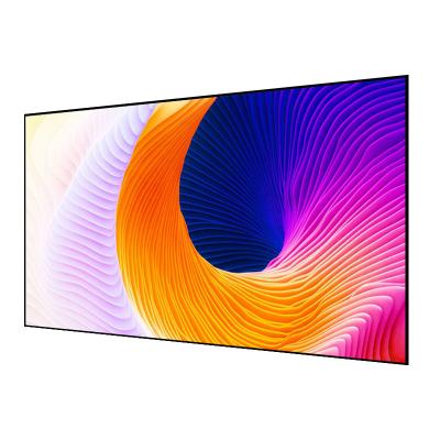 China 4k 3D Pet crystal ALR UST indoor cinema projector screen anti-ambient light thin fixed frame projection screen for sale