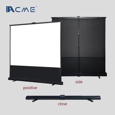 China 80-120 Inch 4:3 or 16:9 Ratio Matte White Projection Floor Stand Display Floor Rising Projector Screen For Commercial à venda