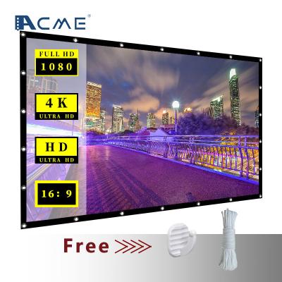 China Wholesale Display Matte White Outdoor Portable Projection Screen Wall Mount Soft Foldable Outdoor for sale