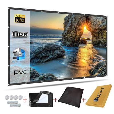 Китай 84 Inch Soft PVC Material 16:9 Ratio HD SCREEN Portable Projection Screen Home Theater Projector Screens продается