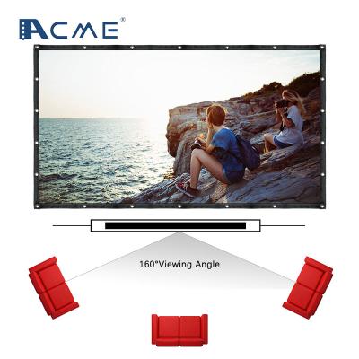 China 100 Inch Projector Screen HD 4K Video Movie Screen Grommets No Crease Portable for Indoor Outdoor activity for sale