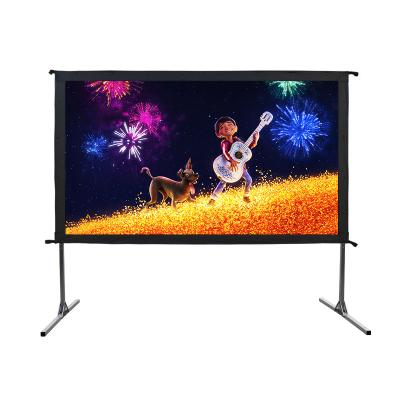 China ACME 90'' 16:9 Convenience Outdoor Movie Fast Fold Projection Screen 3D Silver Matte White Floor Standing en venta