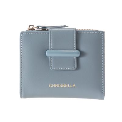 China Chrisbella Anti-theft Customized Designer Hot Sale Ladies Fashion Women PU Leather Luxury Card Wallet Short Wallet for sale