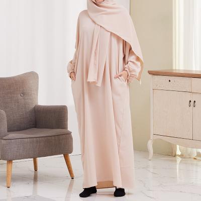 China Comfortable Feel Abaya Dubai Turkey Fashion Loose Muslim Hijab Dress With Pocket Muslim Turkish Niqab Dresses For Women for sale