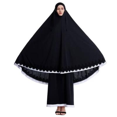 China Wholesale Polyester Lace Burqa Abaya Skirt Jilbab Set Designs Islamic Muslim Dress Dubai Khimar Abaya Long Robe Gown Costume Prayer for sale