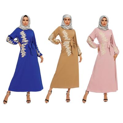 China Polyester 2023 Beading Elegant Eid Maxi Dress Ladies Muslim Dubai Abaya Embroidery Women Islamic Muslim Dress for sale