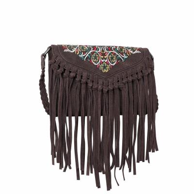 China 2021 high quality luxury solid women's 100% genuine leather fringe cross mini - body bag handbag for ladies WGB04-001 for sale