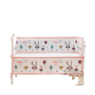 China Pink Anti-static Bumper Anti-Collision Breathable Anti-Collision Mouse Cartoon Toddler Crib Baby Crib Infant Safety Bedding Liner for sale