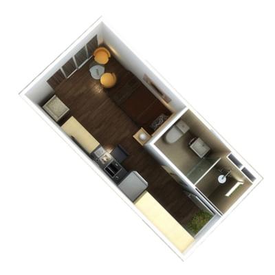 China Fully Furnished Prefab 2 Bedroom Container House Luxury Living 20 FT Container Home With Toilet  Prefab Ship Container for sale