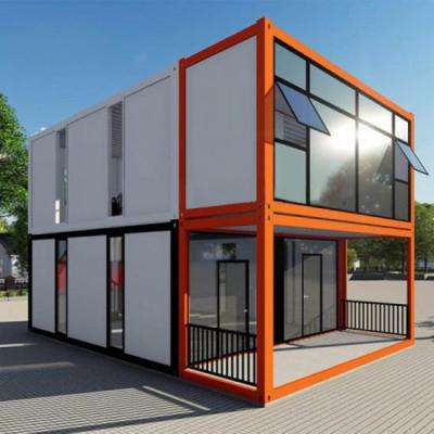 China 3 Bedroom Prefabricated House Log Cabins Wooden House Prefab Container House Construction for sale