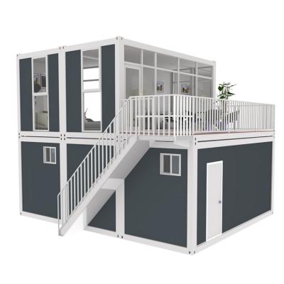 China BOX SPACE 2 Storey 40ft Shipping Container Home With Garage Luxury Modular Shipping Container House 2 Bed Design for sale