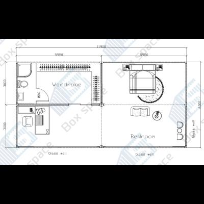 Cina Casella Spazio 1 Camere da letto Container Home Cina 20ft Espandibile Container pieghevole Casa Case pieghevoli 20ft con bagno in vendita