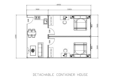 China BOX SPACE Modular Steel Structure Frame Container House 3 Bedroom With Kitchen And Living Room for sale