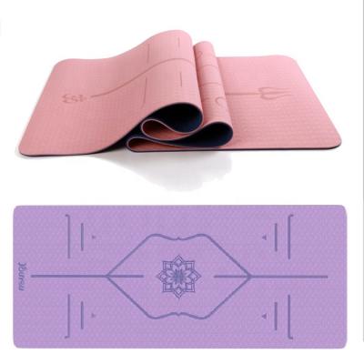 China OEM Print Suede Tape Jeule Digital Fitness Double Layer Non-Slip Tape Yoga Mat Home Eco-Friendly Organic Blue Custom Mat 6mm Anti-Slip Non-Slip Yoga Mat for sale