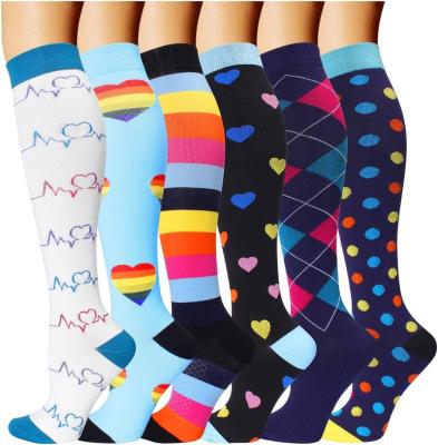 China Compression Breathable Graduated Custom Socks For Women Men 20-30mmhg Knee Fun Stockings Highs For Running Sports Nurse for sale