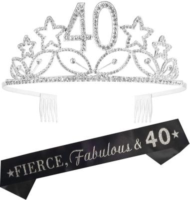 China Birthday & Event Provides 40th Birthday Gifts For Wife, 40th Birthday Tiara And Sash Money, Happy 40th Birthday Party Supplies, 40 Fierce And Fabulous Sash for sale