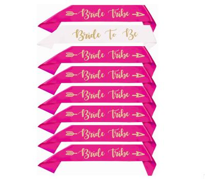 China Bachelor Party/Wedding Bachelor Bridesmaids Bride Sashes-8 Tribe Pack Pink Party Sashes Bachelorette Bridal Shower Gifts for sale