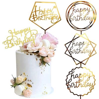 China Wedding Strong Happy Birthday Party Cake Decoration Acrylic Cake Topper for sale