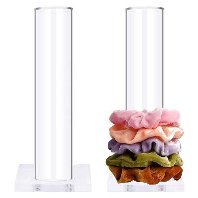 China Strong Customized Acrylic Tube Scrunchie Display Rack for sale