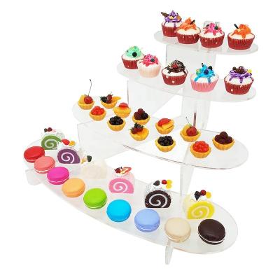 China Strong Acrylic Display Rack Stand - 4 Tier Folding Cupcake Shelf for sale