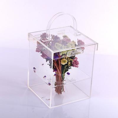 China Decorative Display Yiwu Wedding Supplies Tin Shelf Box Around Acrylic Flower Box for sale