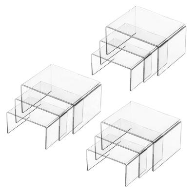 China Strong Clear Acrylic Display Risers For Cupcakes And Acrylic Jewelry Block Display for sale