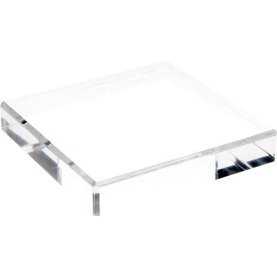 China Strong Clear Polished Bevel Base Acrylic Square Display Logo Block for sale