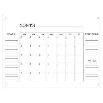 China Strong Clear Acrylic Monthly Wall Mounted Calendar for Home, Office for sale