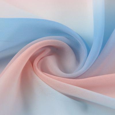 China Wholesale Hot Selling Soft Hand Feel Soft Simple Style Rainbow Chiffon Fabric 100%Polyester Chiffon Fabric Rainbow Chiffon Crepe Chiffon Made in China for sale