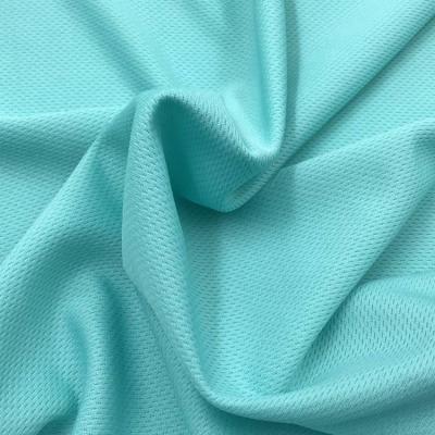 China 100% Flame Retardant Polyester Bird Eye Knitting Fabric Mesh Fabric For Knitting Sport-Use Apparel Cloth for sale