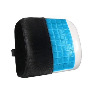 China Cooling Anti-Decubitus Gel Memory Foam Lumbar Support Cushion With Breathable Mesh For Office Car Travel for sale