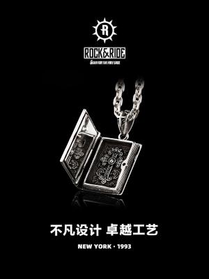 China Personality 925 Sterling Silver Necklace men's fashion pendant jewelry [authentic official] rock bible CLASSIC for sale