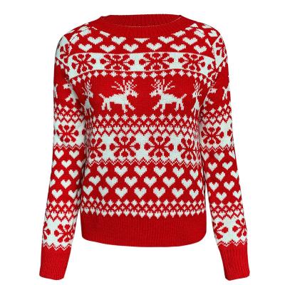 China Elk Christmas Long Sleeve Knitting Women's Anti-Shrink Women's Sweater Sweater for sale