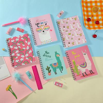 China 2022 Planner Customized Kawaii Diary Alpaca Pattern Notebook Gift Set Eco-friendly for sale