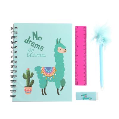 China New Arrival Eco-Friendly Planner Customized Kawaii Notebook Journal Alpaca Pattern Notebook Gift Set for sale