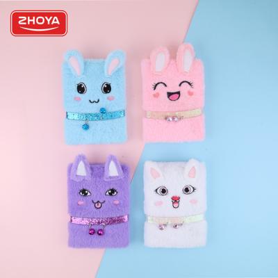 China High Quality Made in China Professional Custom Plush Notebooks, Cute Cartoon Plush Cover Notebook for sale