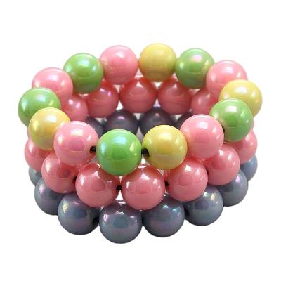 China Nice Hot Selling Quality Cute Colorful Pearl Acrylic Baby Bracelet For Baby for sale