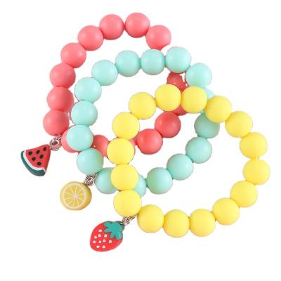 China Factory Cheap Cute Soft Ceramic Cute Fruit Kids Acrylic Bracelet for sale