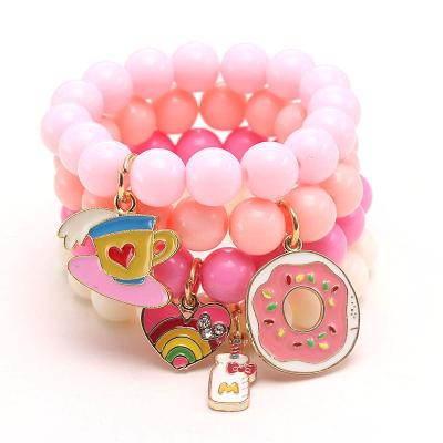 China Amazon Cute Big Beads Pink Bracelet Kids Smart Bracelet Kids for sale