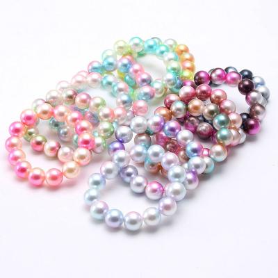 China 12 Colors Kids Cute Beaded Acrylic Link Bracelet For Little Girls for sale