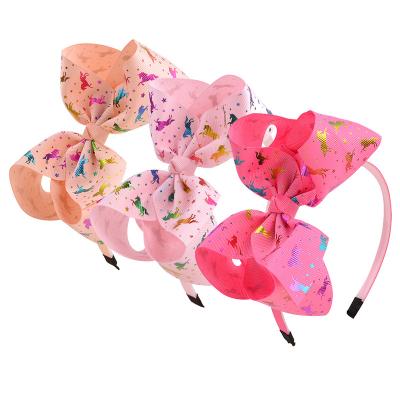 China Popular Wholesale Unicorn Hair Band Large Baby Bows For Girls Hair for sale