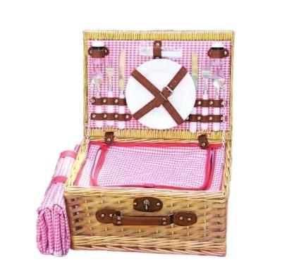 China Popular Amazon Outdoor Party Wholesale Wicker Picnic Basket Set For 4 Person for sale